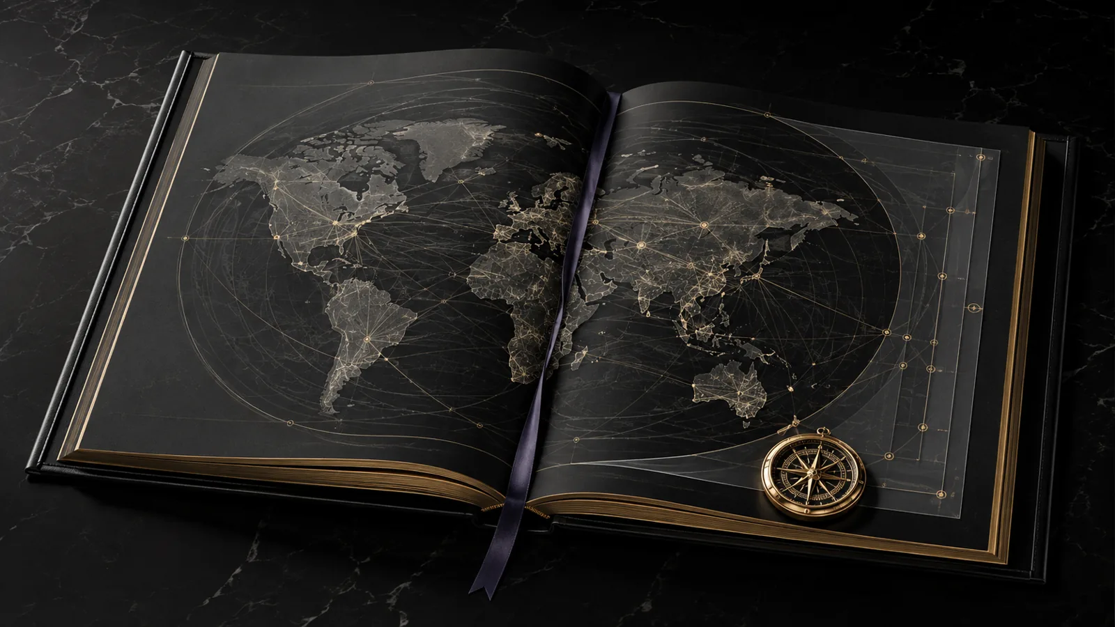 A Compass atlas illustrating connected signals across regions and time horizons.