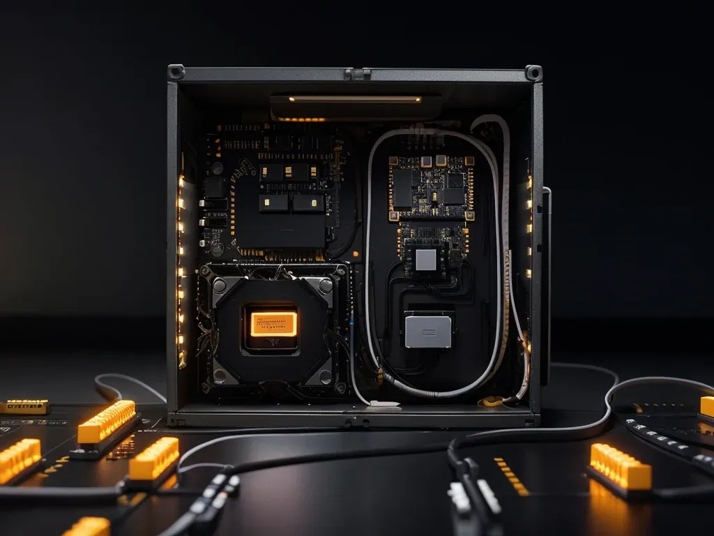 Local AI infrastructure on personal hardware versus cloud data centers visualization