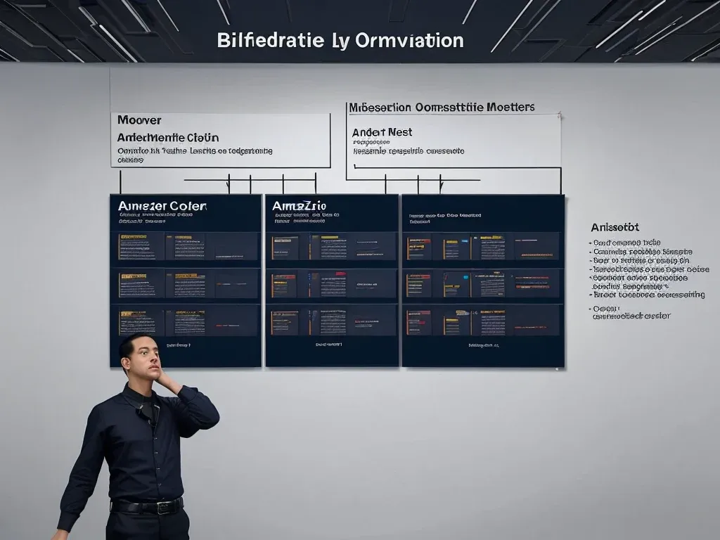 Corporate hierarchy coordination layer middle management being automated by AI visualization