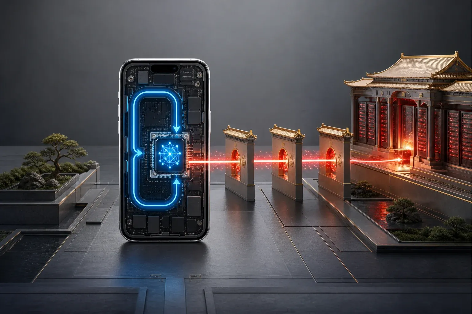 Dual-track on-device and regulated cloud AI architecture