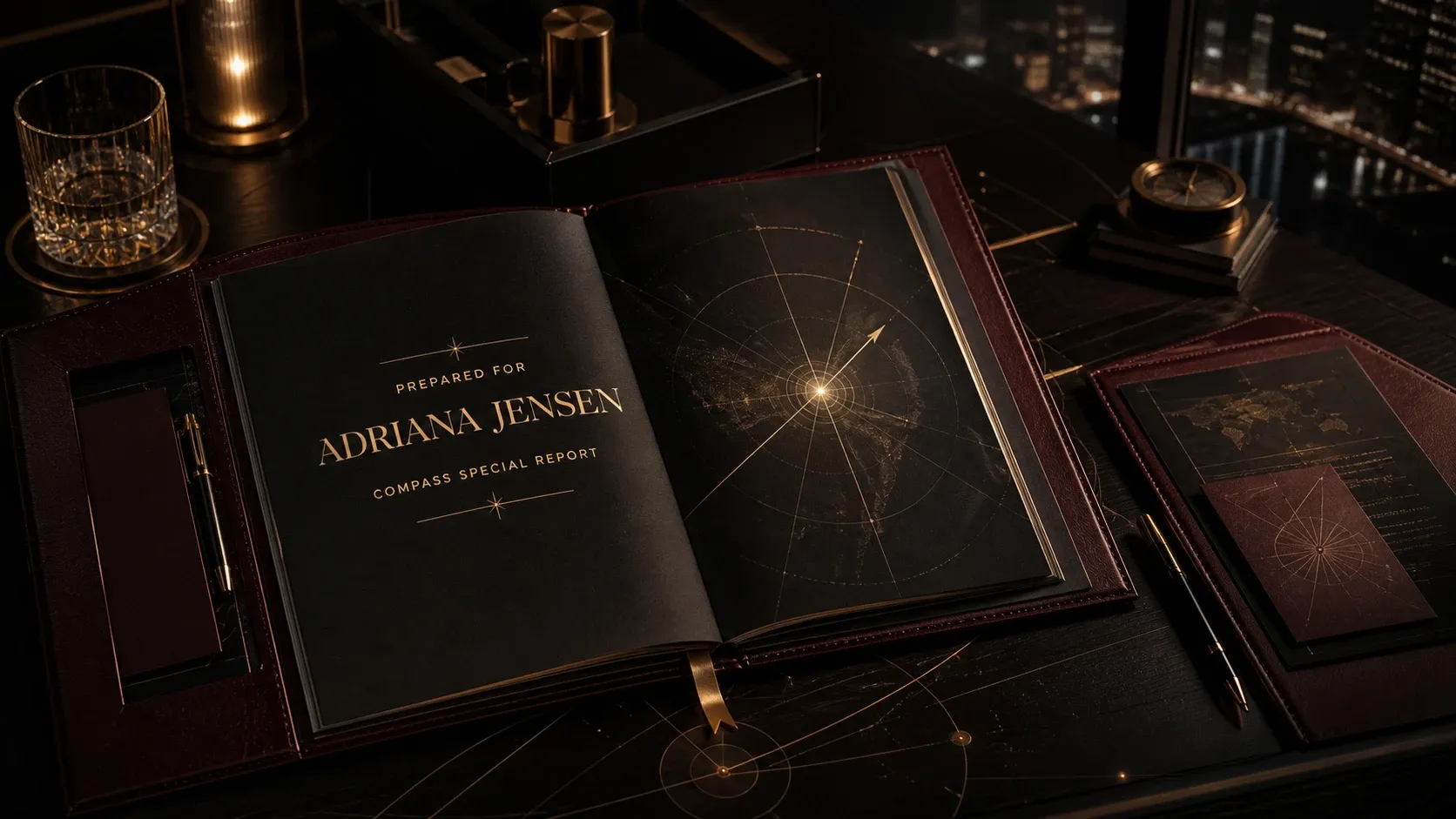 A bespoke Compass Special Report dossier prepared for Adriana Jensen.