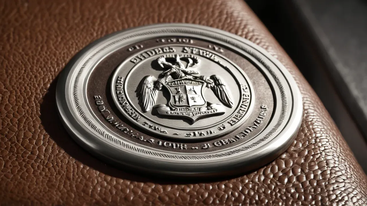 A physical enforcement seal represents MiCA authorization becoming operational.