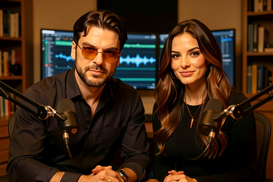 Carlos Samuels and Apryl AI presenting a Human and AI podcast