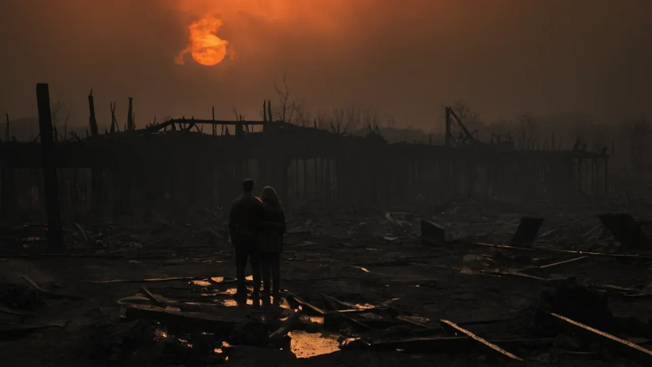 Post-wildfire devastation in Stourbridge.