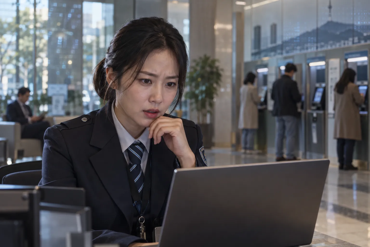 A security officer at a South Korean bank reviews account activity after an AI-driven cyberattack exposed the personal information of tens of thousands of customers, marking a shift in how financial infrastructure is targeted.