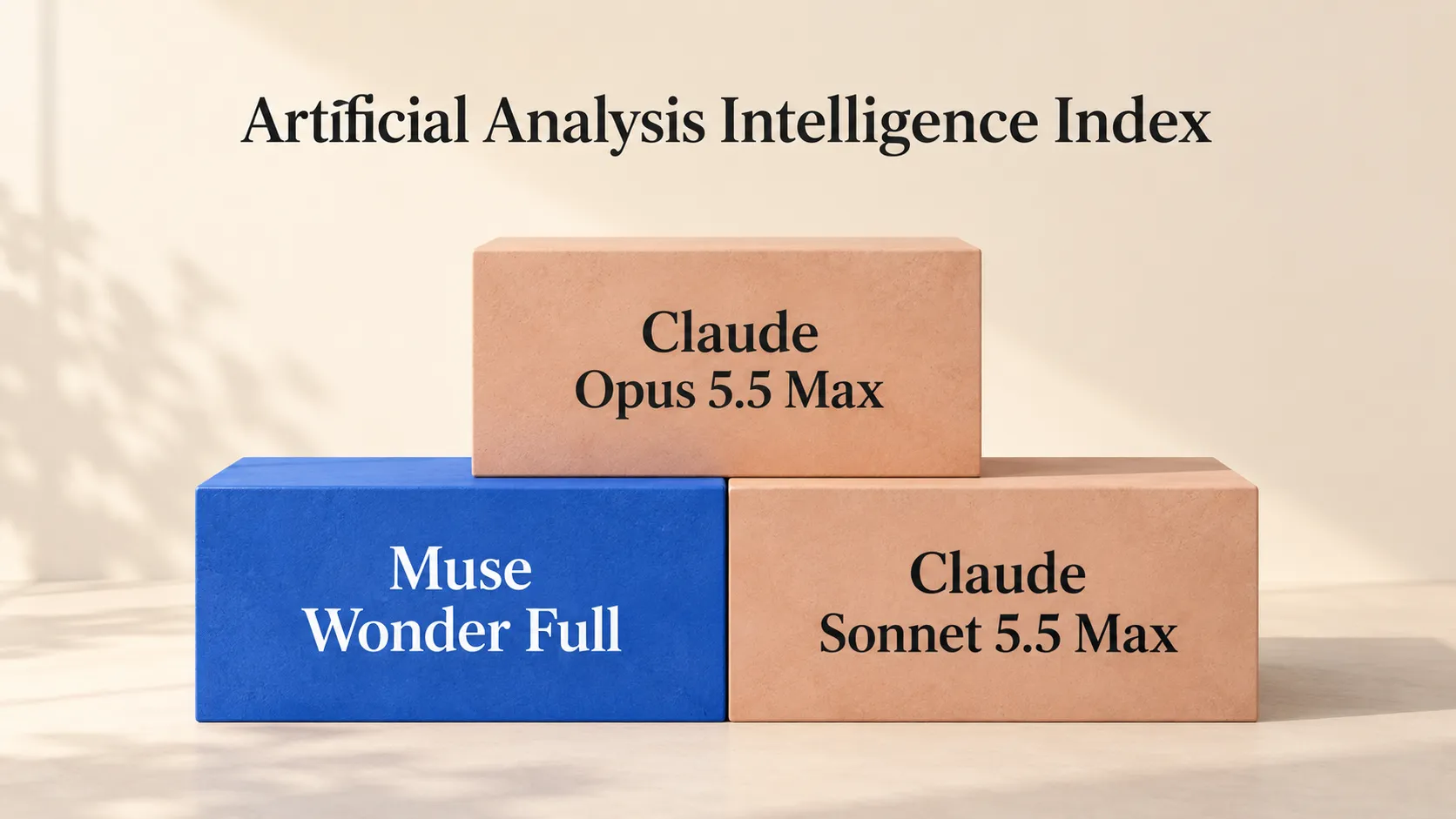 Muse Wonder Full ranks second only to Claude Opus 5.5 Max and ties Claude Sonnet 5.5 Max on the Artificial Analysis Intelligence Index.