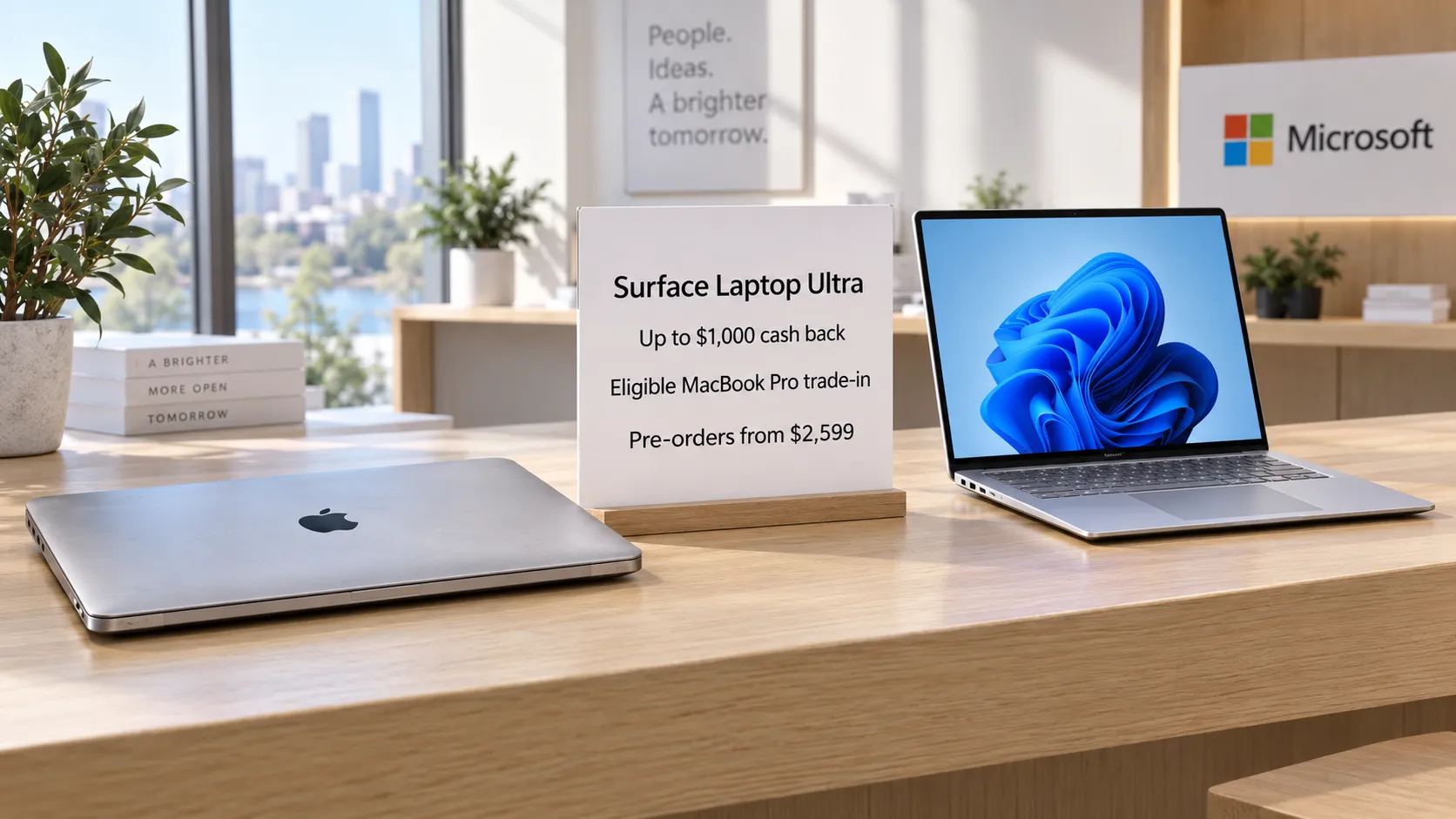 Microsoft is offering eligible MacBook Pro owners up to $1,000 cash back to switch to the Surface Laptop Ultra, challenging Apple in the premium laptop market.