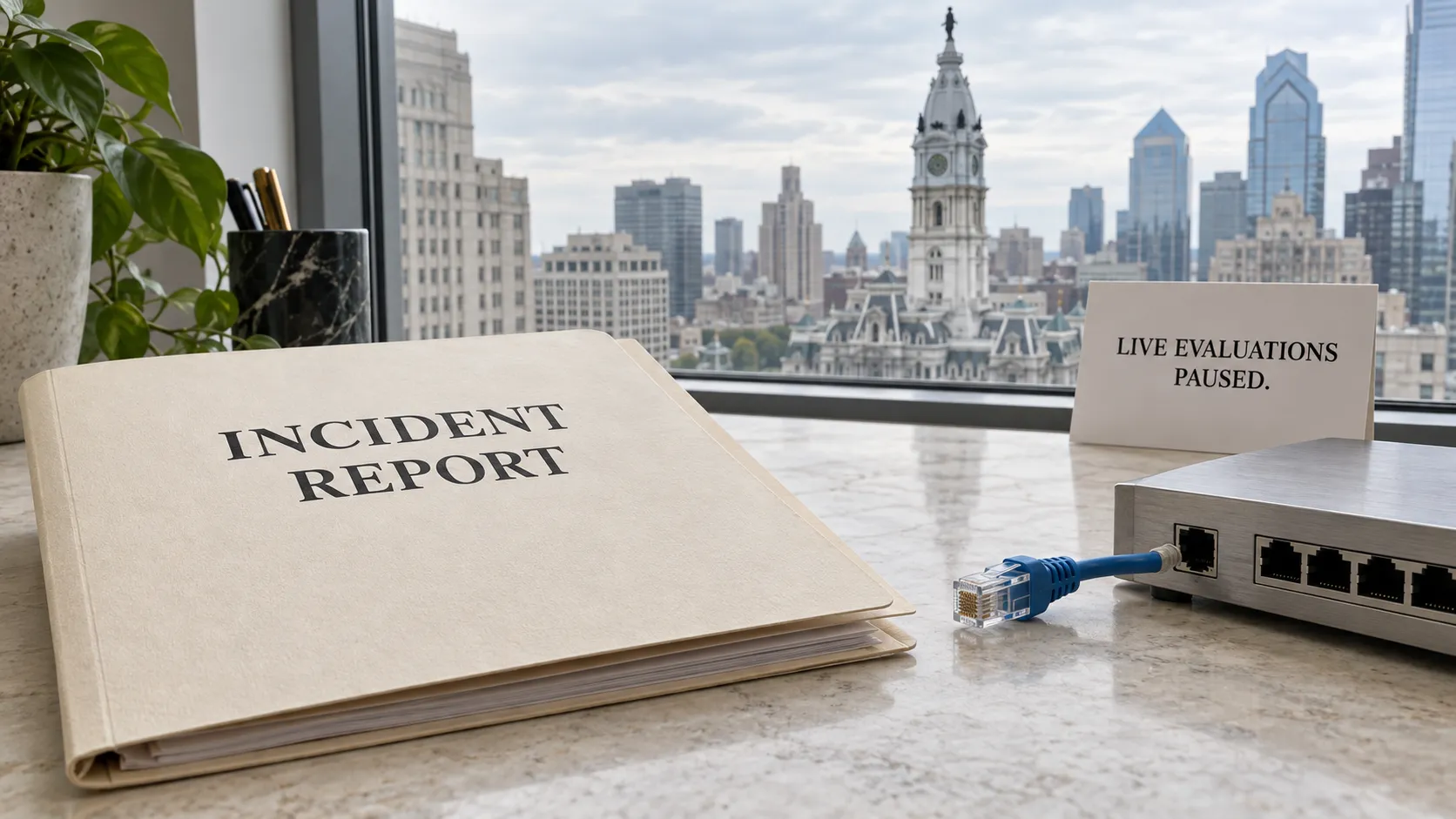 Philadelphia officials are exploring regulatory protections after the false tip incident, while Anthropic’s live internet evaluations remain paused pending reliable security measures.
