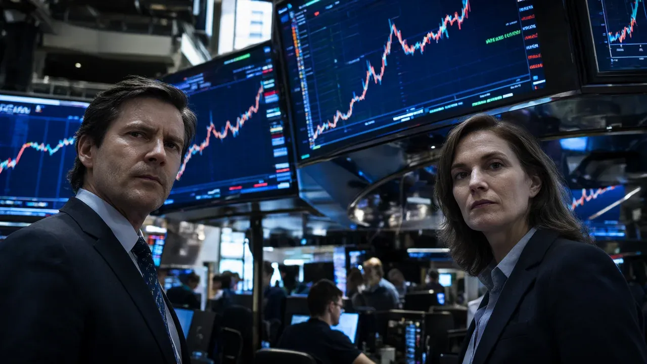 Traders monitor the sharp rise in Treasury yields on the New York Stock Exchange floor as the government absorbs $728 billion in debt auctions.