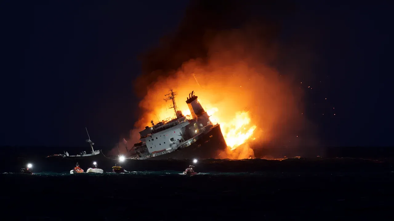 Commercial vessels burn and sink in Bulgarian waters after drone attacks, prompting emergency evacuations and diplomatic condemnation.