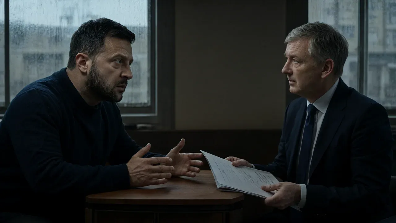 Ukrainian President Volodymyr Zelensky meets with British Foreign Secretary Ed Miliband in Pryluky to appeal for additional defense support as diplomatic efforts intensify amid escalating Russian attacks.