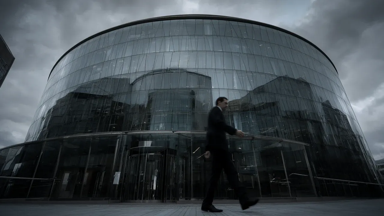 Sir Ken McCallum’s diagnosis of a new era of national security is framed by the imposing glass facade of MI5 headquarters in London.