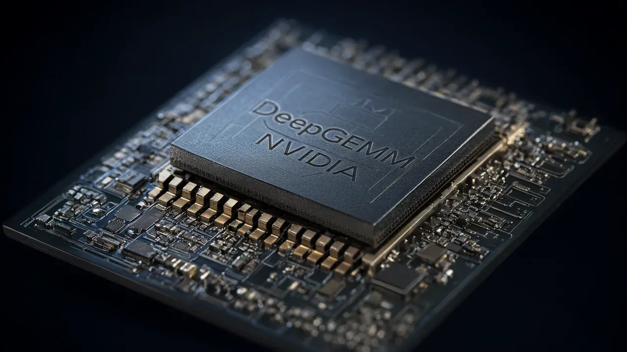 Conceptual illustration of GPU hardware; DeepGEMM is a software kernel library.