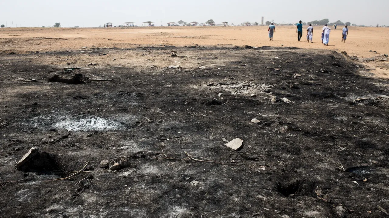 The site of a burned transit center in Kigonze, where the loss of capacity compounds Congo's fastest-growing Ebola outbreak.
