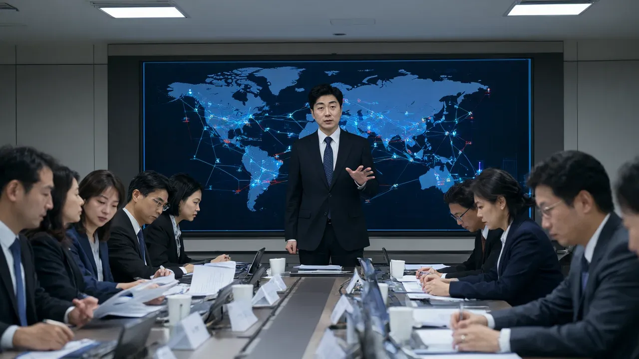 FSC Chairman Lee Eog-weon leads an emergency meeting with financial regulators and bank executives to address a coordinated wave of AI-assisted cyberattacks on South Korean financial institutions.