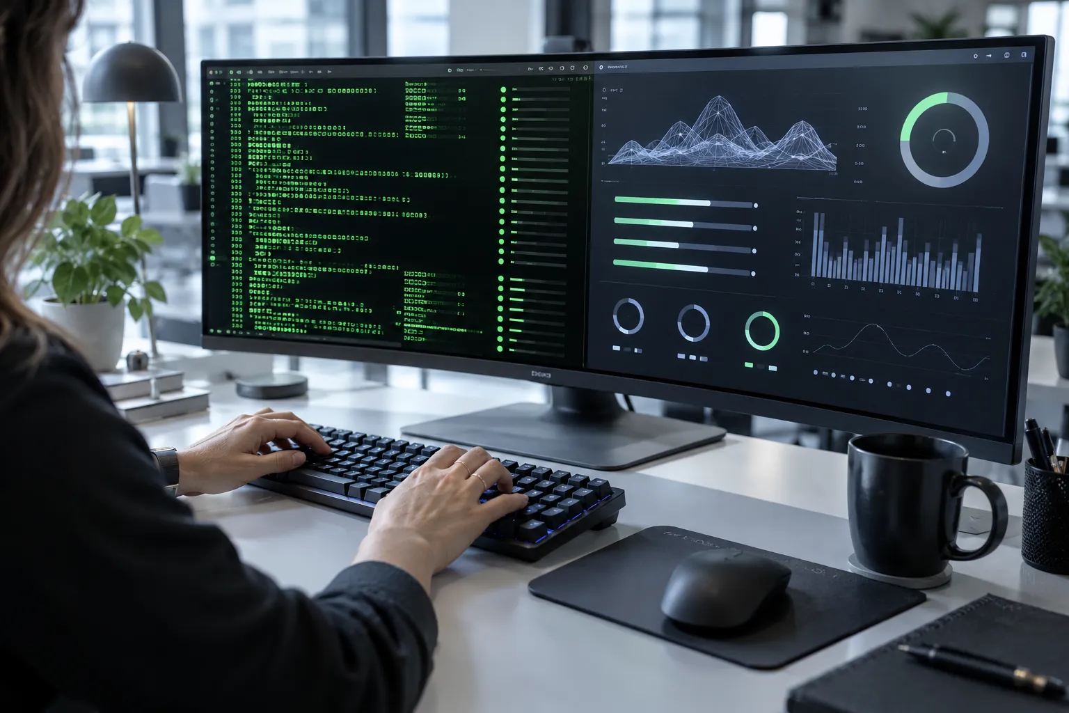 Google's Gemini 4 Argon model demonstrates industry-leading performance in software engineering and cybersecurity benchmarks, as visualized by data processing interfaces on developer workstations.